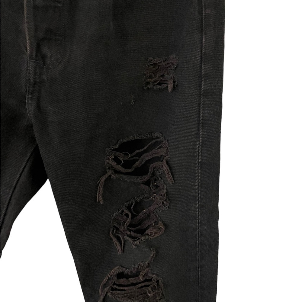Levi’s 501 Original Cropped Jeans Distressed Black Mark 29 - Picture 8 of 13